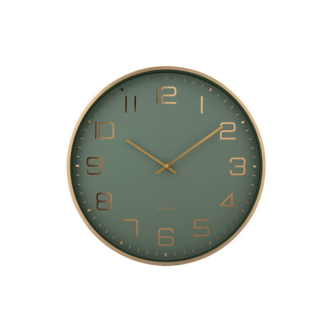 Elegance Glow Veggjaklokka, 40Cm – Grøn