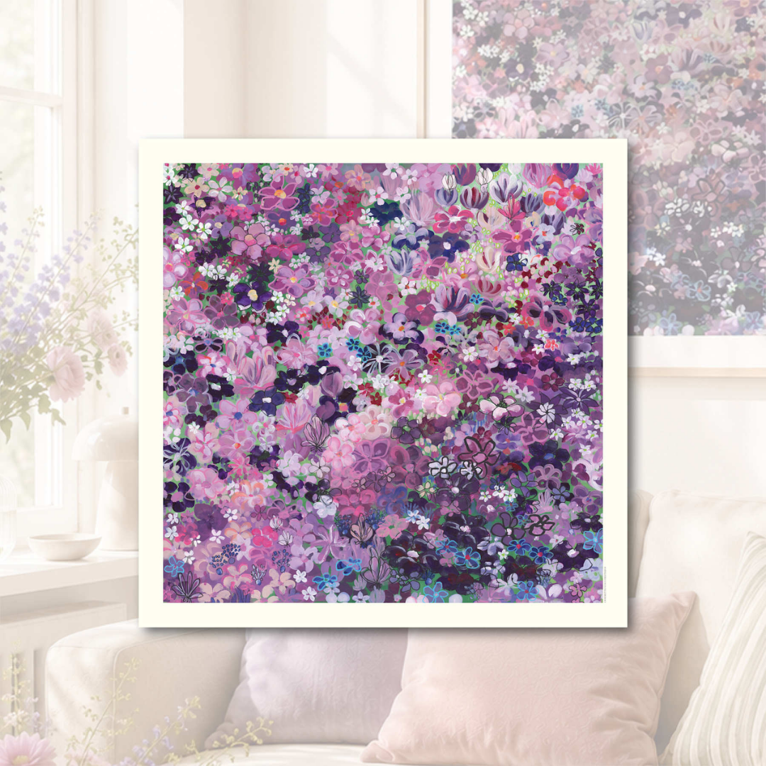 Plakat – Purple Flower Field 70X70Cm