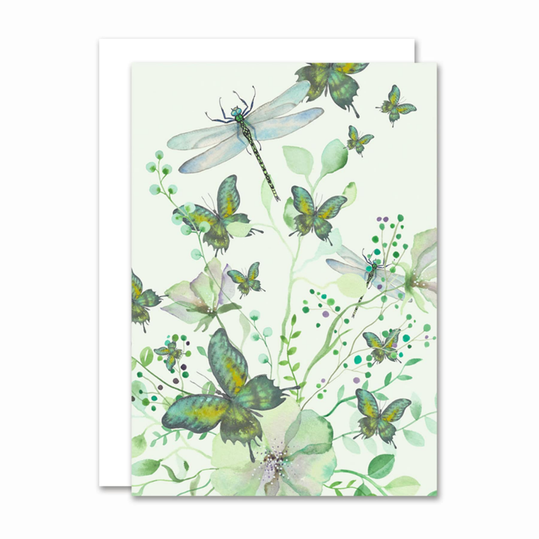 Kort – A6, Green Butterflies