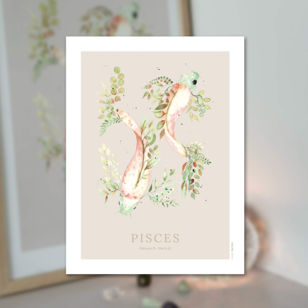 Plakat – Stjørnumerki, Fiskarnir (Fiskene) – 21X30Cm