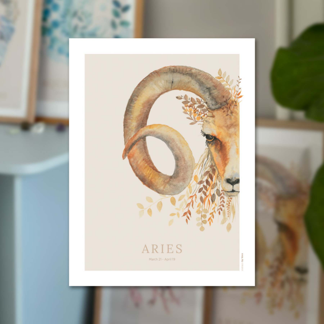 Plakat – Stjørnumerki, Veðrurin (Vædderen) 21×30